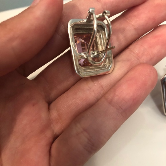 Pink Silver Earrings ❤️ - Picture 3 of 6